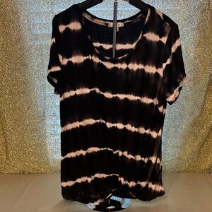Nine Britton Black and White Striped Women's Tee